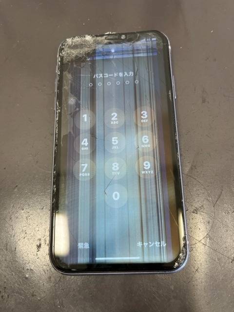 箕面市箕面らからのご来店！iphone11の画面割れ、一部タッチ操作不能修理！